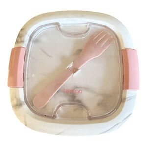 BENTGO On-The-Go Blush Marble Salad Container w/Fork (54 oz.)